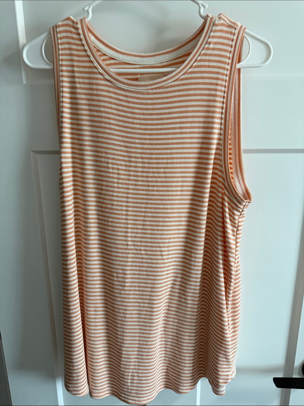 Thread & Supply Peach and White Striped Sleeveless Tank